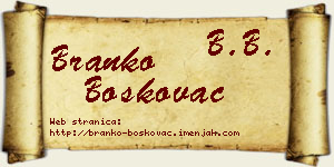 Branko Boškovac vizit kartica